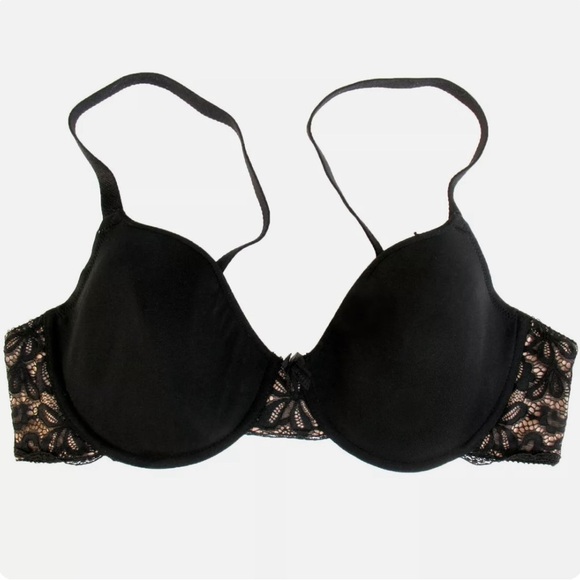 WACOAL All Dressed Up Black W/ Lace Inserts T-Shirt Bra STYLE‎ 853166 Sz 38D - Picture 14 of 17